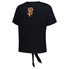 San Francisco Giants The Wild Collective Women's Twist Front T-Shirt - Black T-shirts