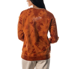 Baltimore Orioles The Wild Collective Women's Overdyed Pullover Sweatshirt - Orange Pullover