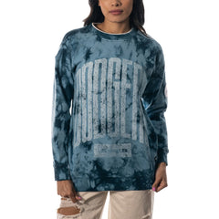 Los Angeles Dodgers The Wild Collective Women's Overdyed Pullover Sweatshirt - Blue Pullover