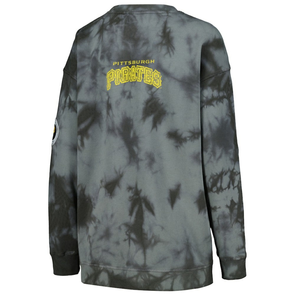 Pittsburgh Pirates The Wild Collective Women's Overdyed Pullover Sweatshirt - Charcoal Pullover