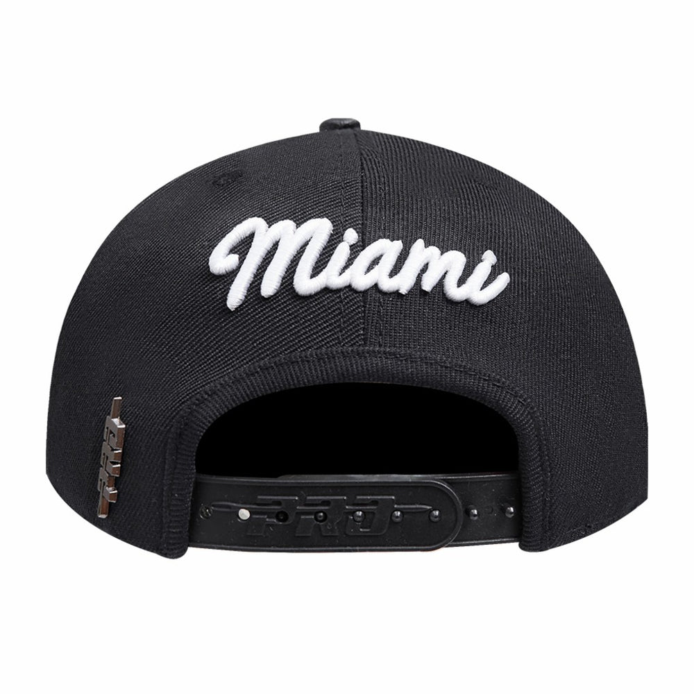 Miami Heat Pro Standard Paint the City Pinch Front Snapback Hat Black