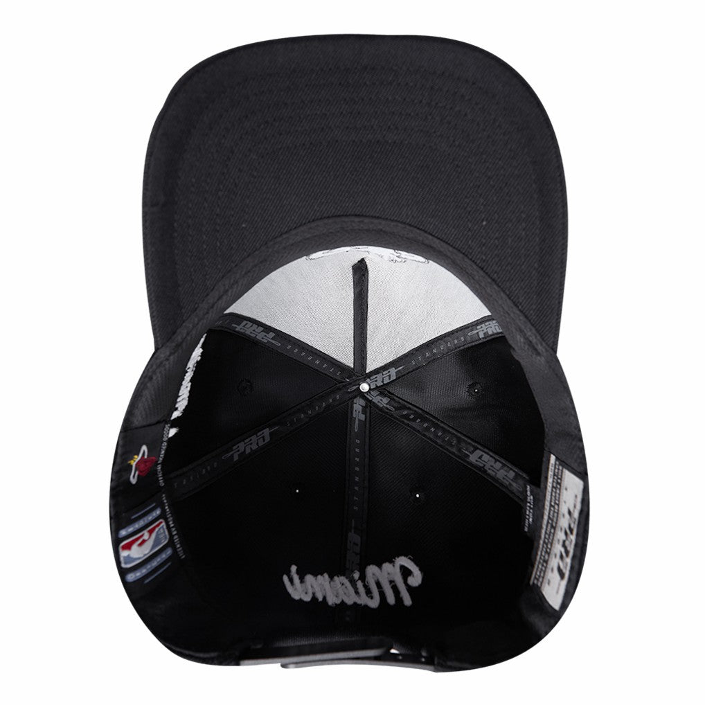Miami Heat Pro Standard Paint the City Pinch Front Snapback Hat Black