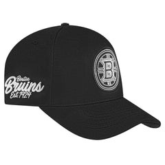 NHL Boston Bruins Pro Standard Paint the City Pinch Front Snapback Hat - Black