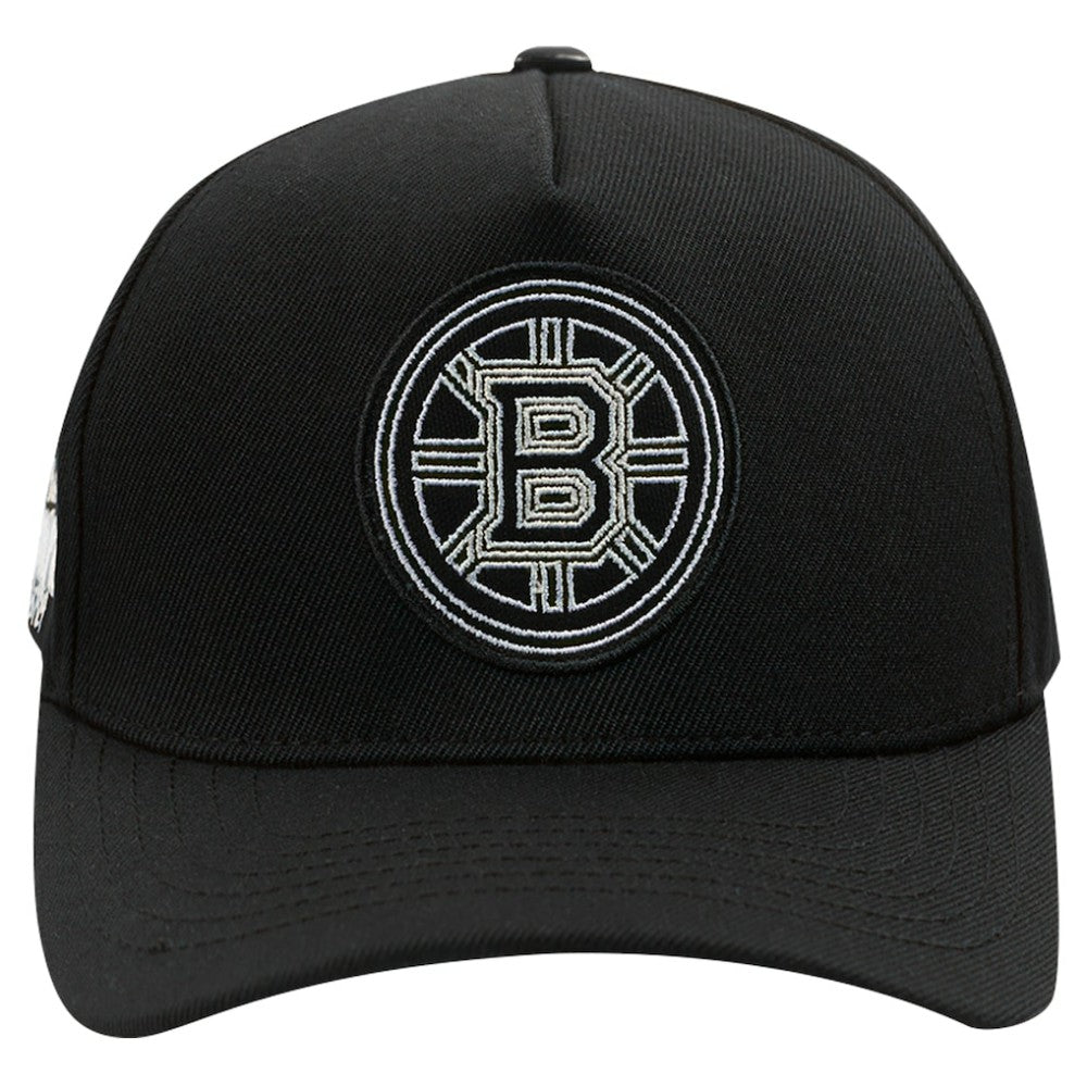 NHL Boston Bruins Pro Standard Paint the City Pinch Front Snapback Hat - Black
