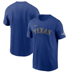 Texas Rangers Nike 2024 Gold Collection Wordmark T-Shirt - Royal T-shirts