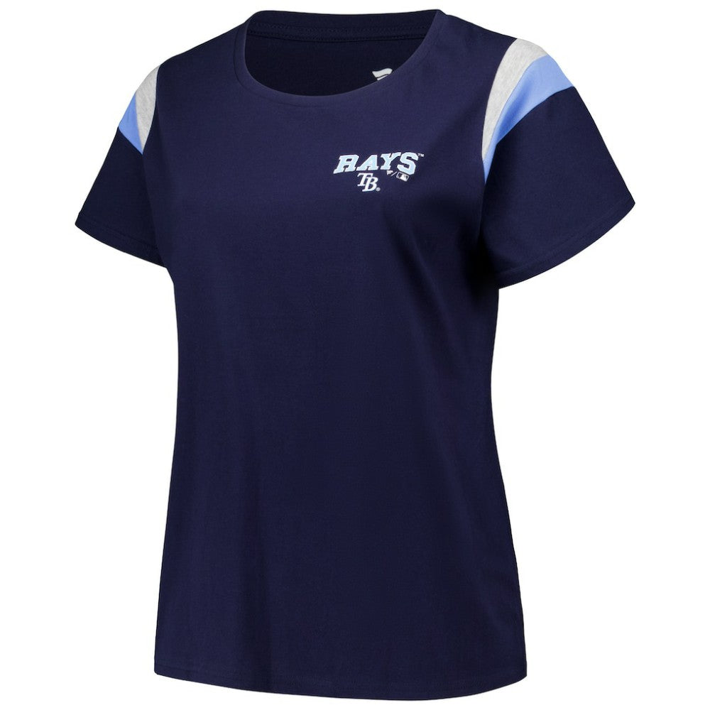 Tampa Bay Rays Profile Women's Plus Size Scoop Neck T-Shirt - Navy T-shirts