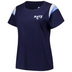 Tampa Bay Rays Profile Women's Plus Size Scoop Neck T-Shirt - Navy T-shirts