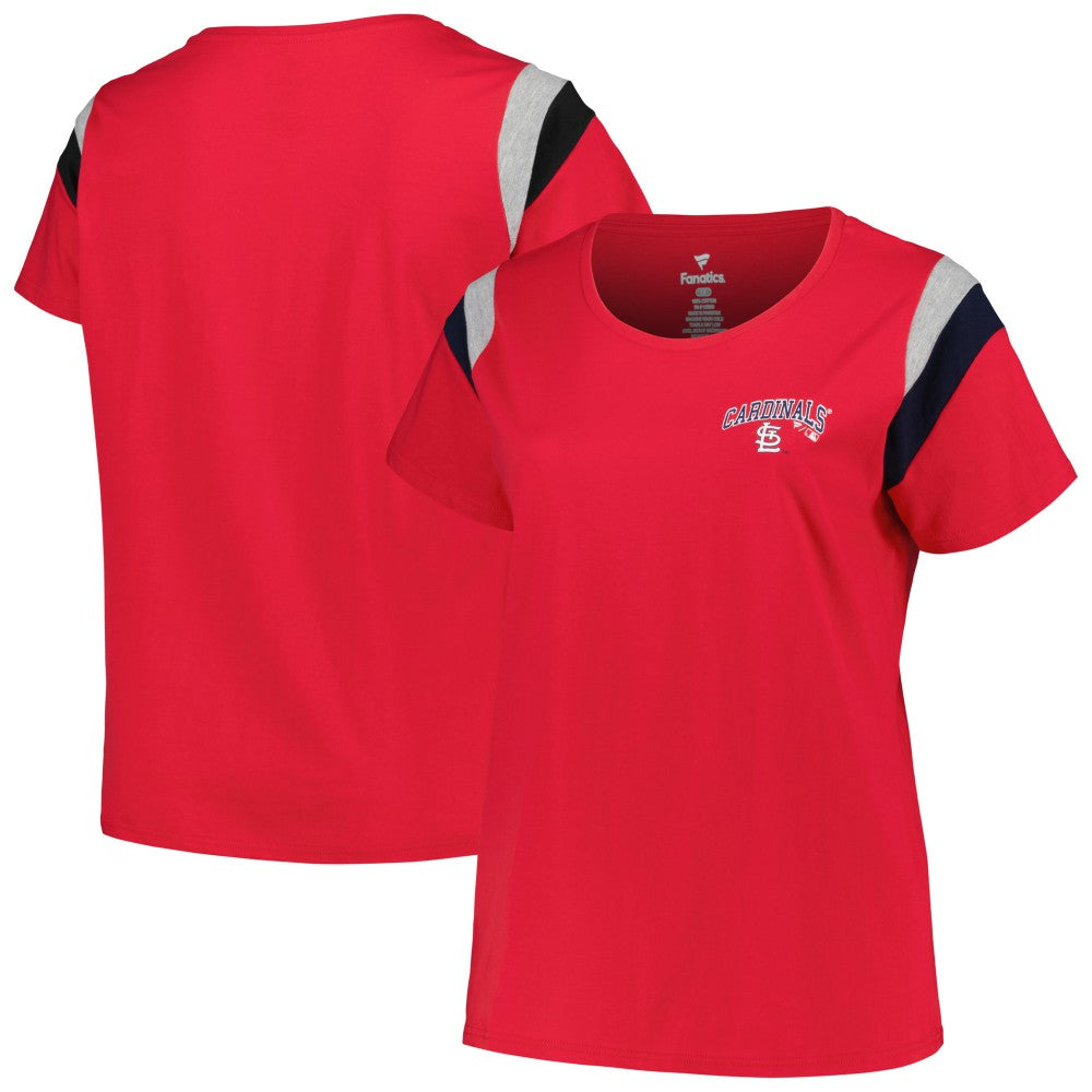 St. Louis Cardinals Profile Women's Plus Size Scoop Neck T-Shirt - Red T-shirts