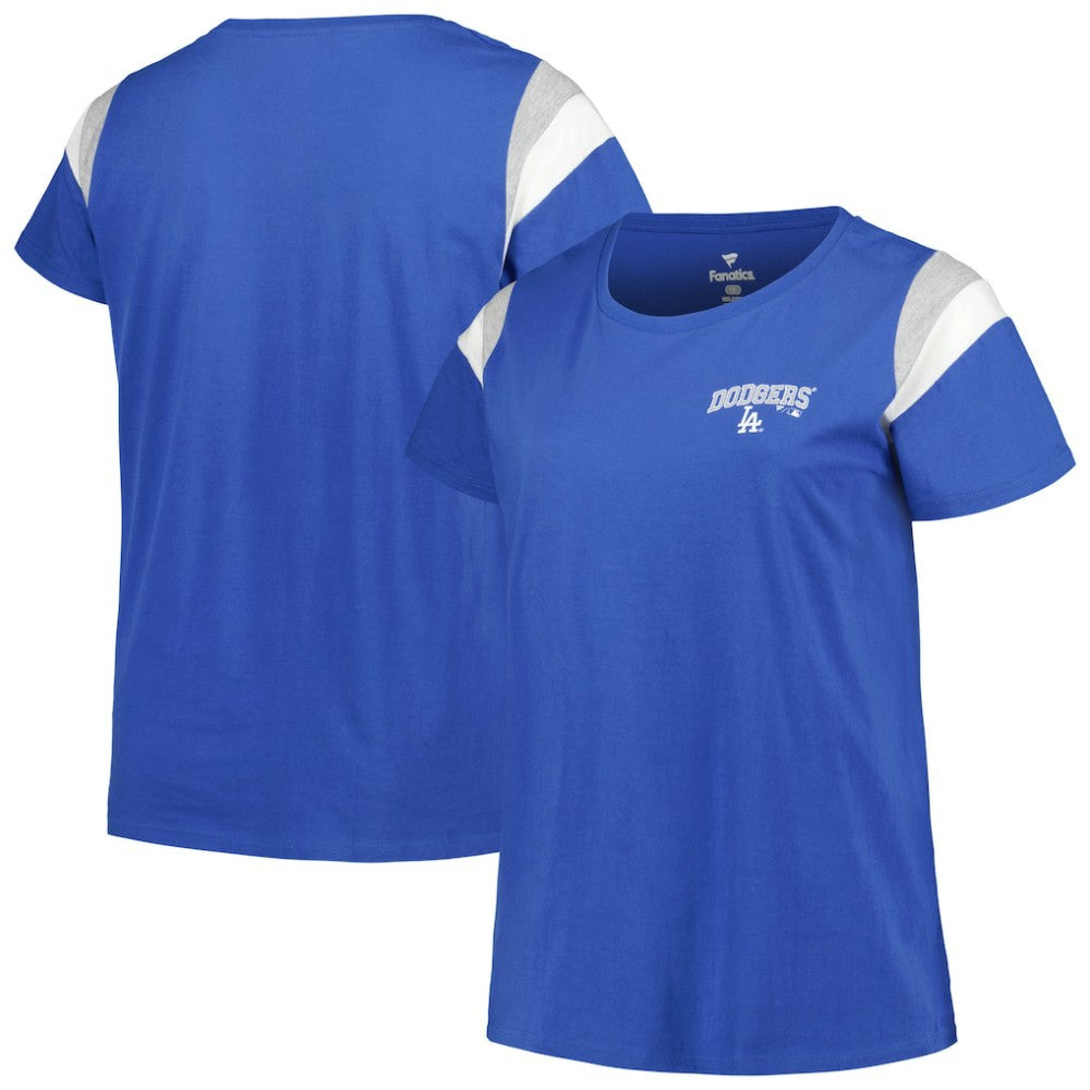 Los Angeles Dodgers Profile Women's Plus Size Scoop Neck T-Shirt - Royal T-shirts