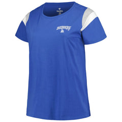 Los Angeles Dodgers Profile Women's Plus Size Scoop Neck T-Shirt - Royal T-shirts