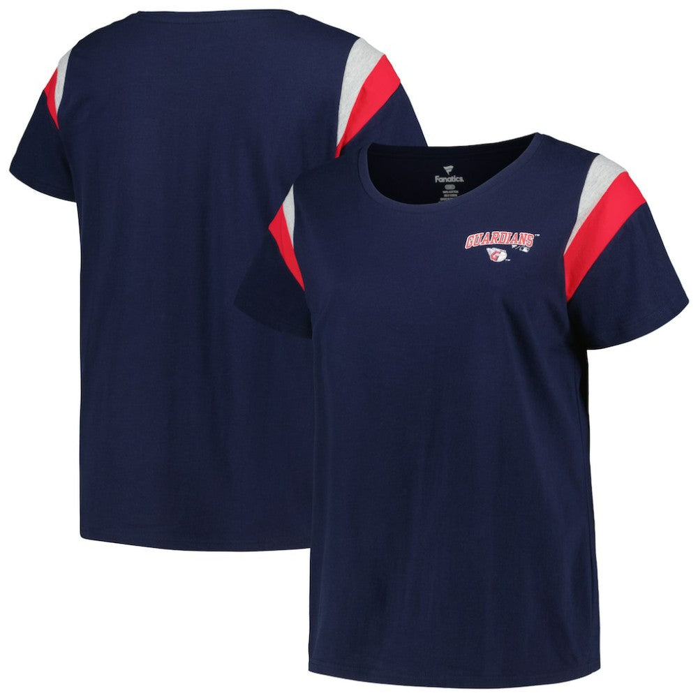 Cleveland Guardians Profile Women's Plus Size Scoop Neck T-Shirt - Navy T-shirts
