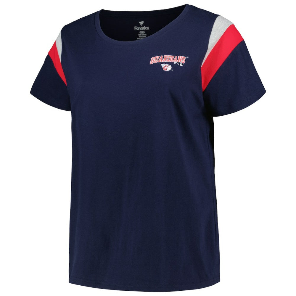 Cleveland Guardians Profile Women's Plus Size Scoop Neck T-Shirt - Navy T-shirts