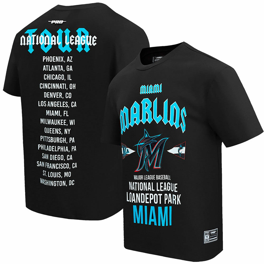 Miami Marlins Pro Standard Oversized City Tour T-Shirt - Black T-shirts
