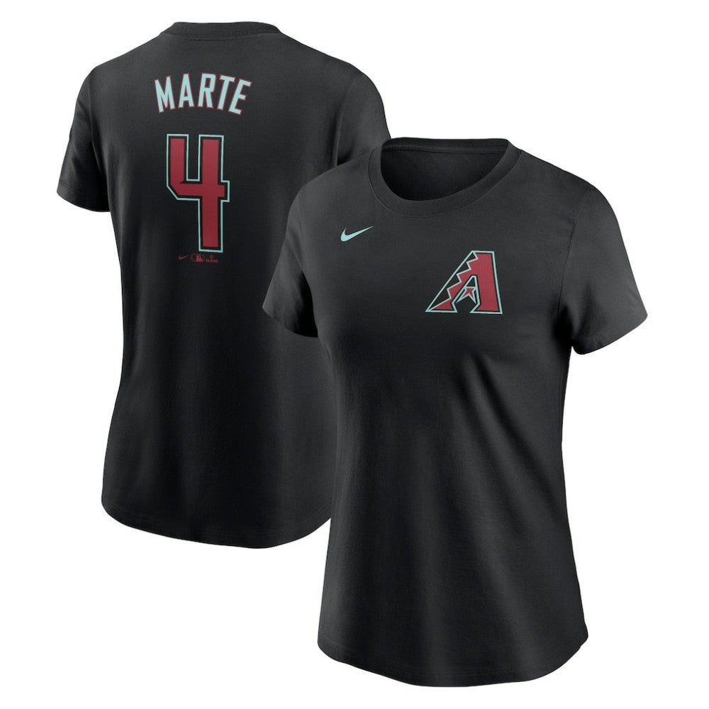 Ketel Marte Arizona Diamondbacks Nike Women's 2024 Fuse Name & Number T-Shirt - Black T-shirts