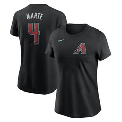 Ketel Marte Arizona Diamondbacks Nike Women's 2024 Fuse Name & Number T-Shirt - Black T-shirts