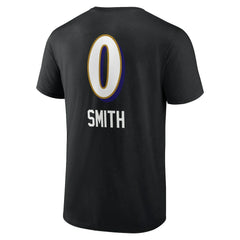 Roquan Smith Baltimore Ravens Team Wordmark Player Name & Number T-Shirt Black