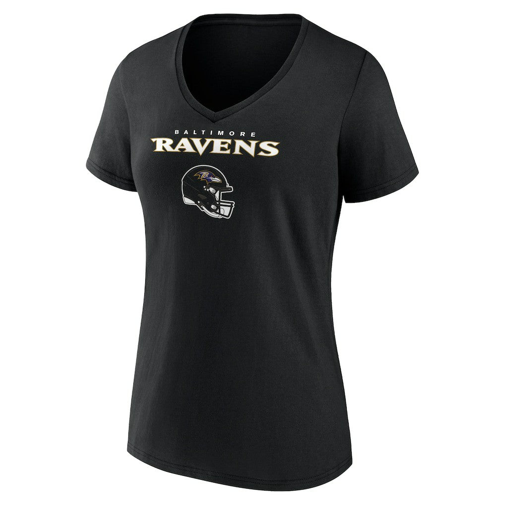 Roquan Smith Baltimore Ravens Women's Team Wordmark Player Name & Number V-Neck T-Shirt Black