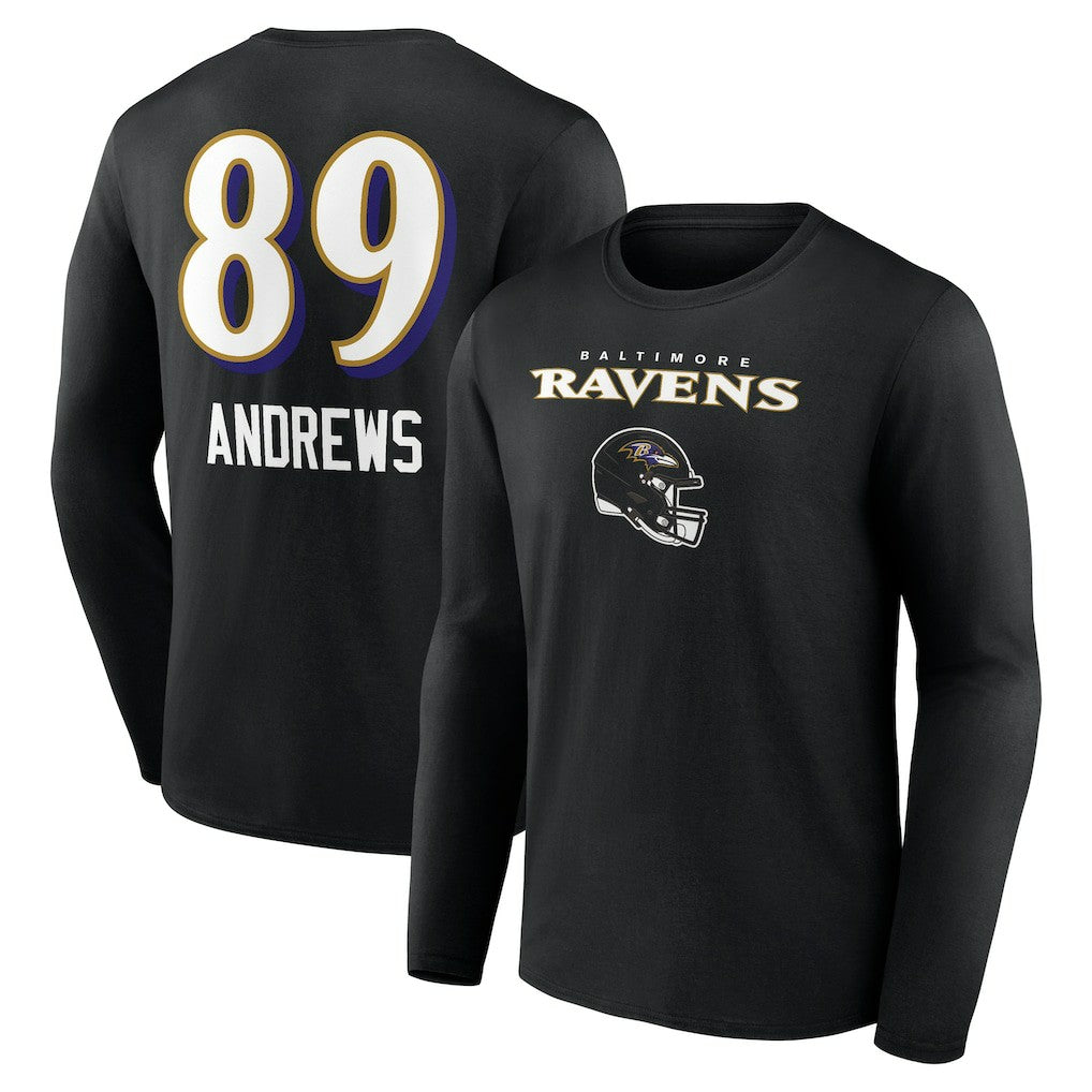 Mark Andrews Baltimore Ravens Team Wordmark Player Name & Number Long Sleeve T-Shirt Black