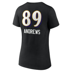 Mark Andrews Baltimore Ravens Women's Team Wordmark Player Name & Number V-Neck T-Shirt Black