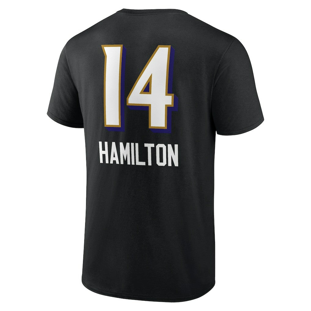 Kyle Hamilton Baltimore Ravens Team Wordmark Player Name & Number T-Shirt Black