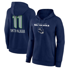 Jaxon Smith-Njigba Seattle Seahawks Women's Team Wordmark Player Name & Number Pullover Hoodie College Navy