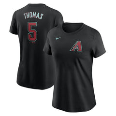 Alek Thomas Arizona Diamondbacks Nike Women's 2024 Fuse Name & Number T-Shirt - Black T-shirts