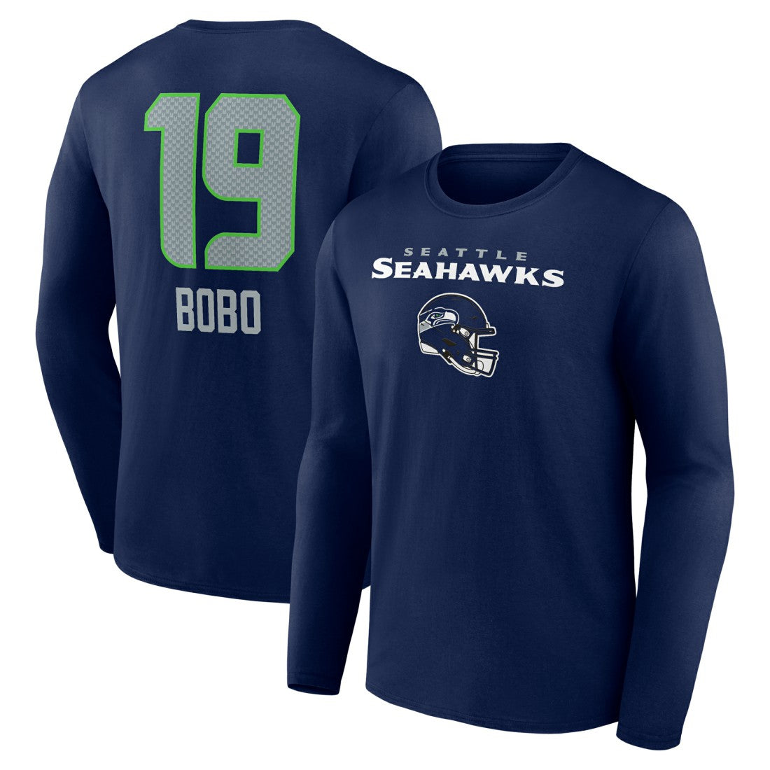 Jake Bobo Seattle Seahawks Team Wordmark Player Name & Number Long Sleeve T-Shirt College Navy