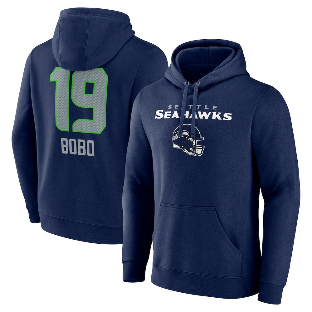 Jake Bobo Seattle Seahawks Team Wordmark Player Name & Number Pullover Hoodie College Navy