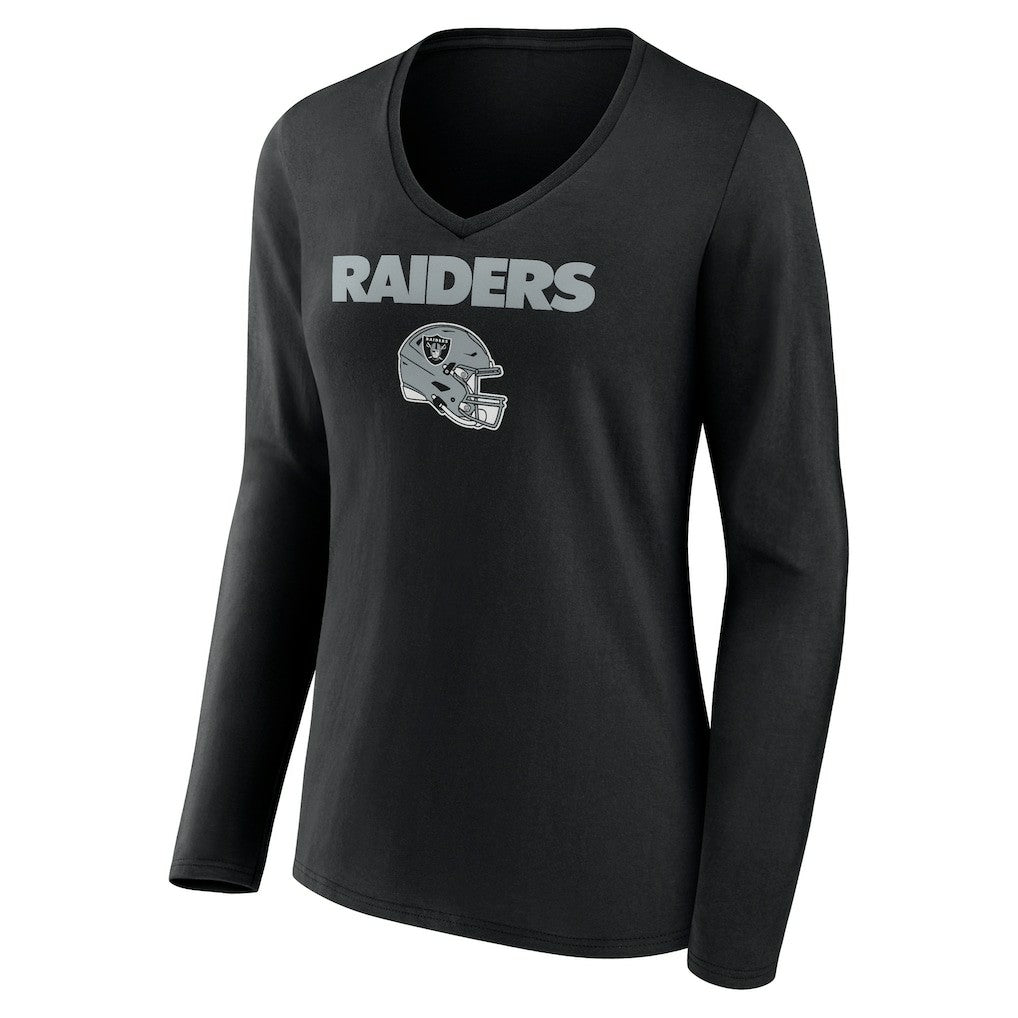 Tyree Wilson Las Vegas Raiders Women's Team Wordmark Player Name & Number Long Sleeve V-Neck T-Shirt Black