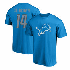 Amon-Ra St. Brown Detroit Lions Big & Tall Player Name & Number T-Shirt Blue
