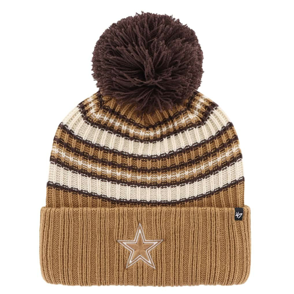 Dallas Cowboys '47 Women's Espresso Cuffed Knit Hat with Pom Brown