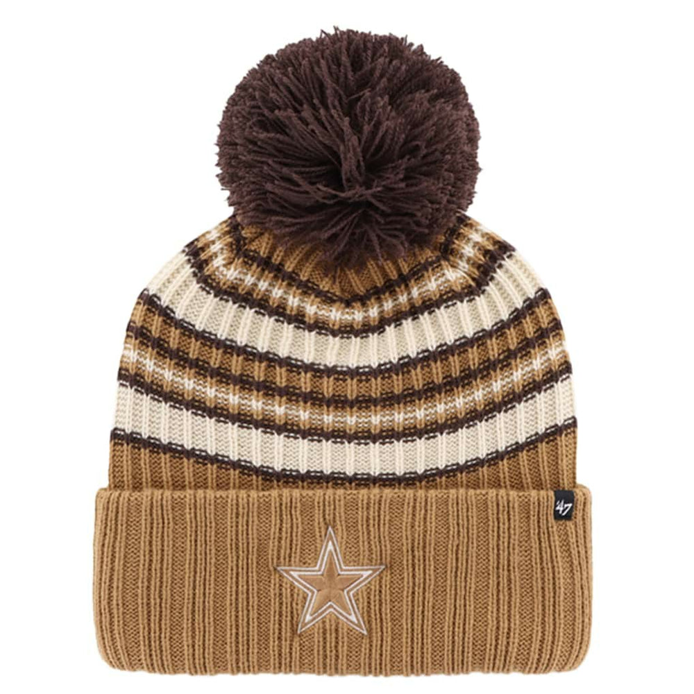 Dallas Cowboys '47 Women's Espresso Cuffed Knit Hat with Pom Brown