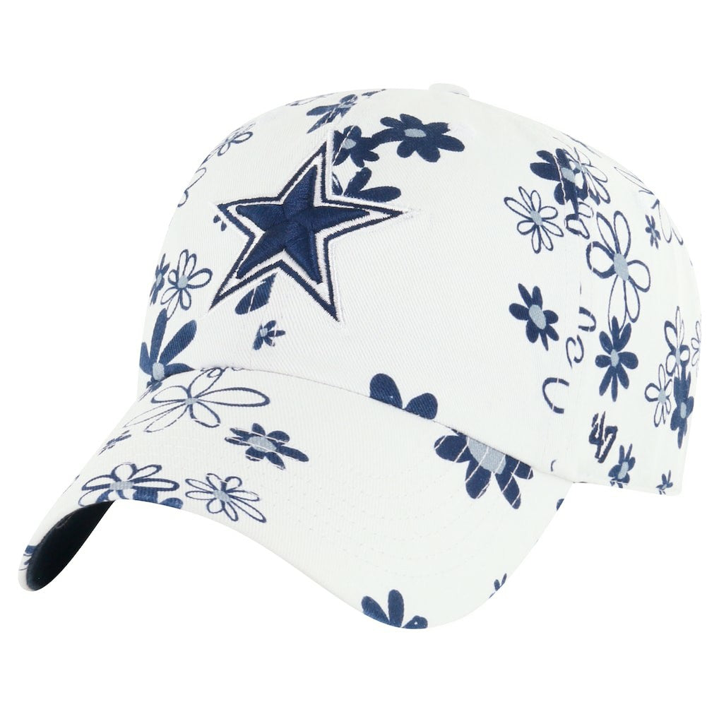 Dallas Cowboys '47 Girls Youth Daisy Delight Clean Up Adjustable Hat White