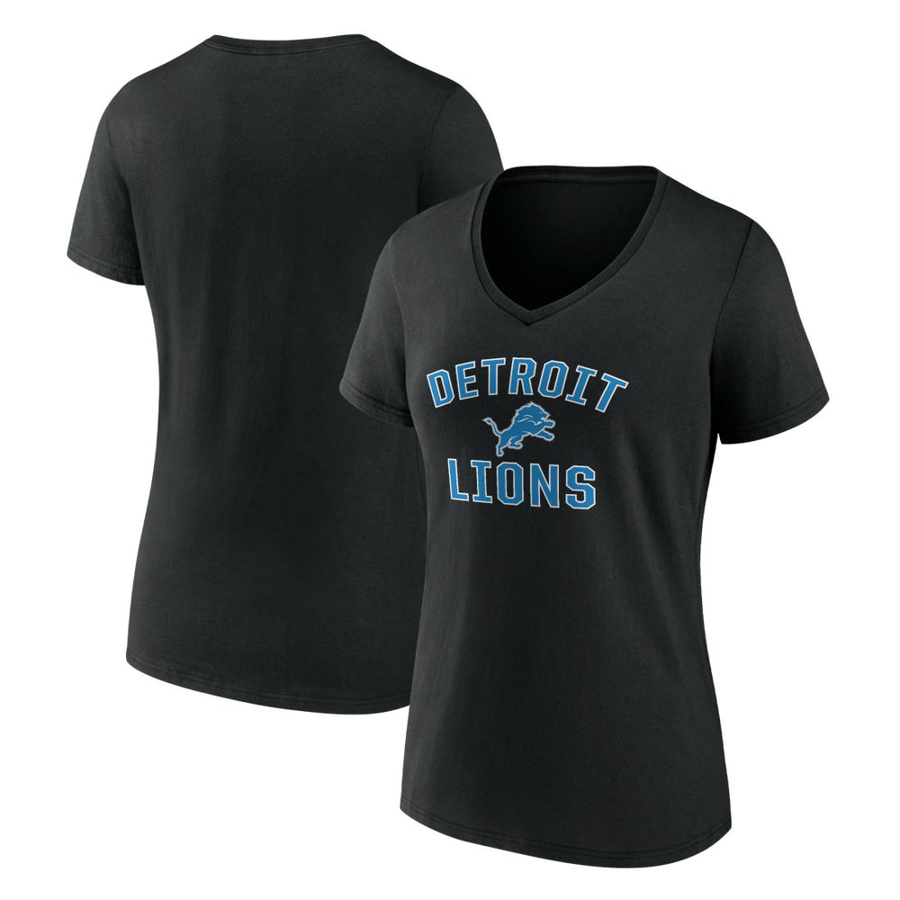 Detroit Lions Women's Victory Arch V-Neck T-Shirt Black