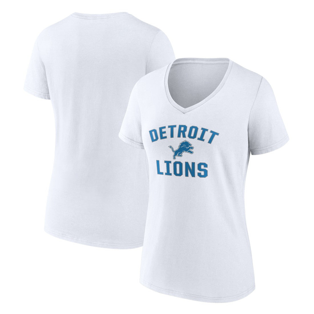 Detroit Lions Women's Victory Arch V-Neck T-Shirt White