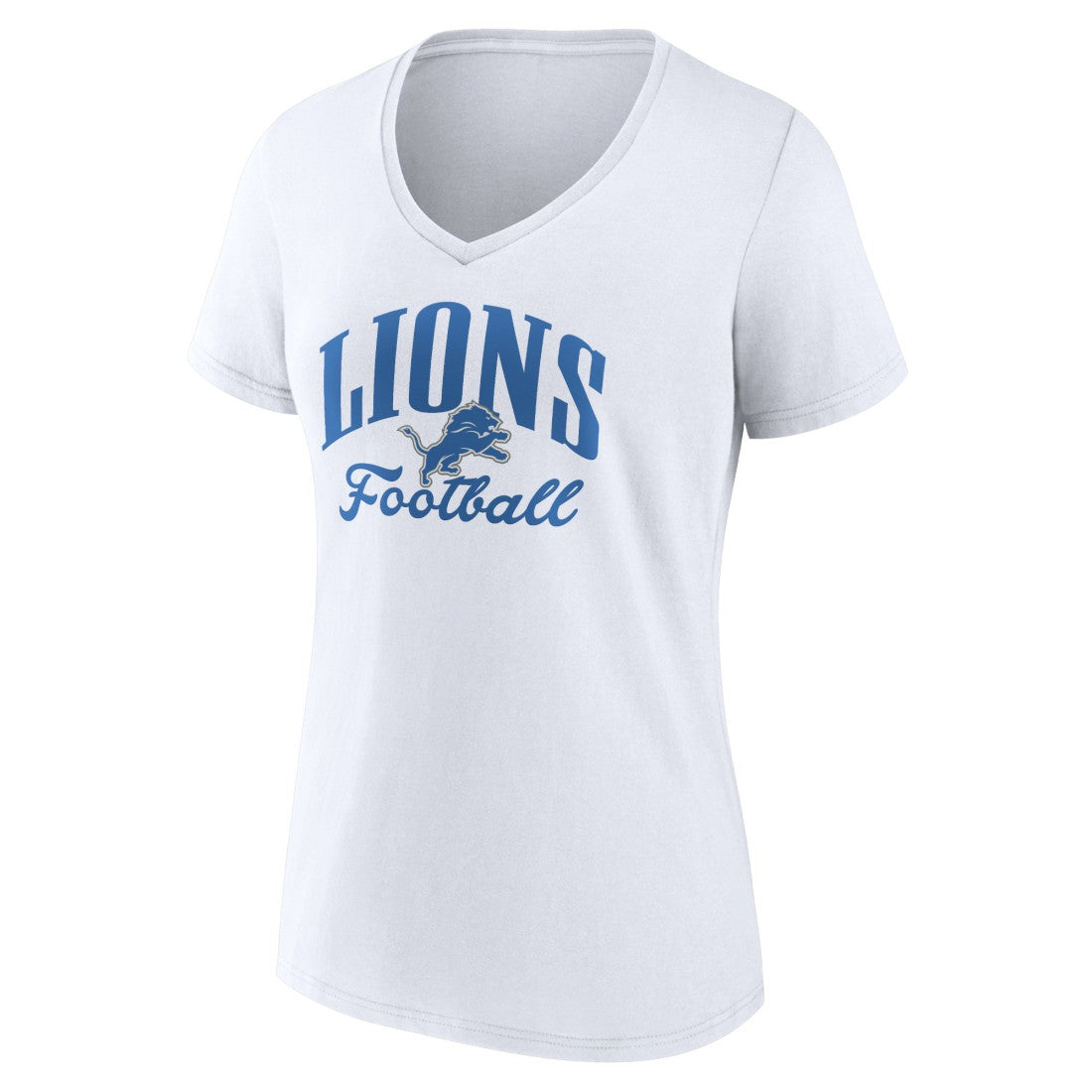 Detroit Lions Women's Victory Script V-Neck T-Shirt White