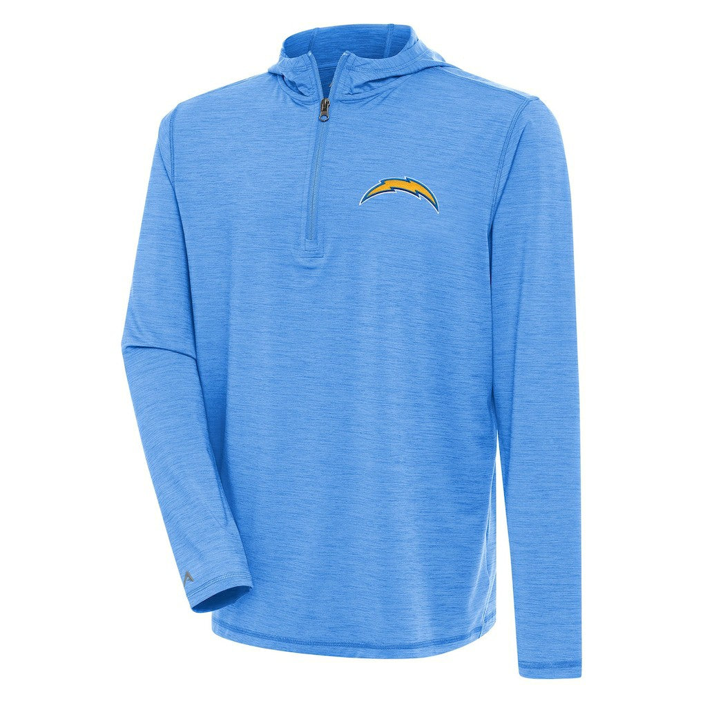 Los Angeles Chargers Antigua Tidy Quarter-Zip Pullover Hoodie Heather Powder Blue