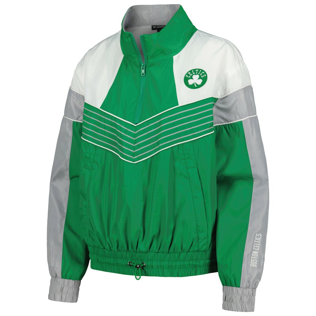 Boston Celtics The Wild Collective Women's Courtside Half-Zip Track Jacket Kelly Green