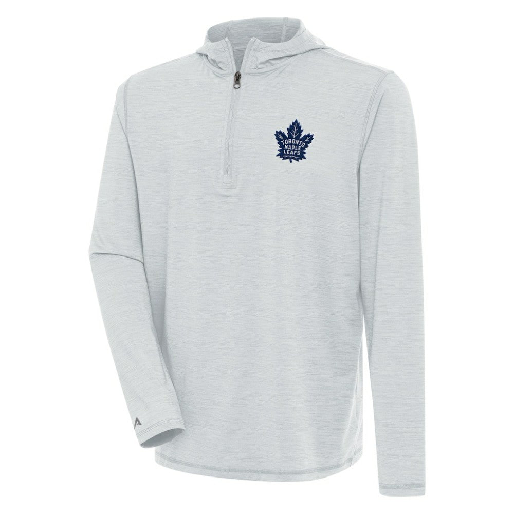 NHL Toronto Maple Leafs Antigua Tidy Quarter-Zip Pullover Hoodie - Heather Gray