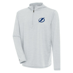 NHL Tampa Bay Lightning Antigua Tidy Quarter-Zip Pullover Hoodie - Heather Gray