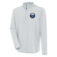 NHL Buffalo Sabres Antigua Tidy Quarter-Zip Pullover Hoodie - Heather Gray