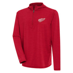 NHL Detroit Red Wings Antigua Tidy Quarter-Zip Pullover Hoodie - Heather Red