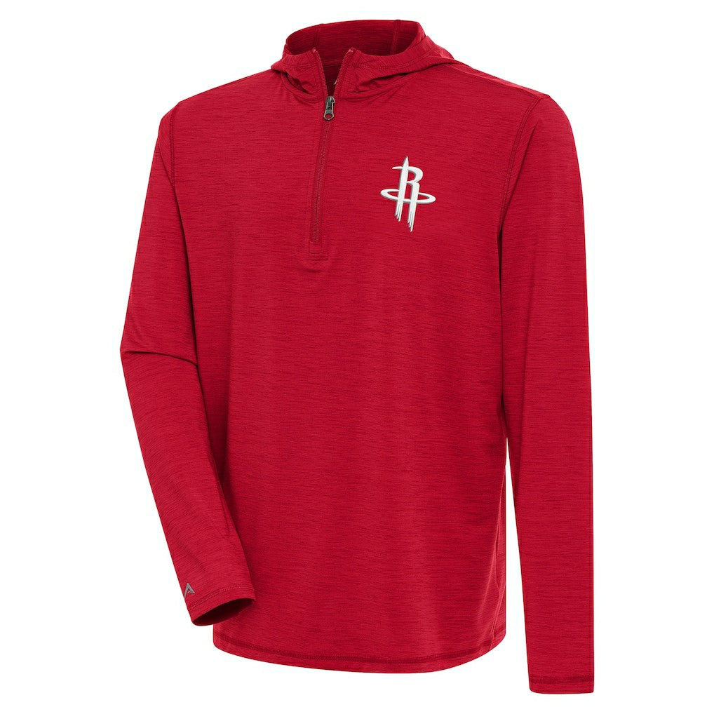 Houston Rockets Antigua Tidy Quarter-Zip Lightweight Pullover Top Heather Red