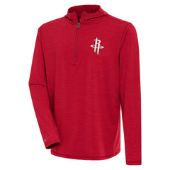 Houston Rockets Antigua Tidy Quarter-Zip Lightweight Pullover Top Heather Red