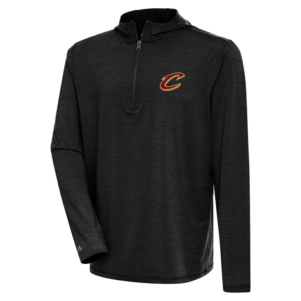 Cleveland Cavaliers Antigua Tidy Quarter-Zip Lightweight Pullover Top Heather Black