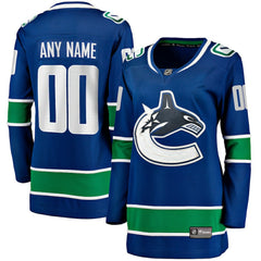 NHL,Custom Vancouver Canucks Fanatics Women's Breakaway Custom Jersey - Blue