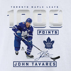 NHL John Tavares Toronto Maple Leafs 1,000 Career Points T-Shirt - White