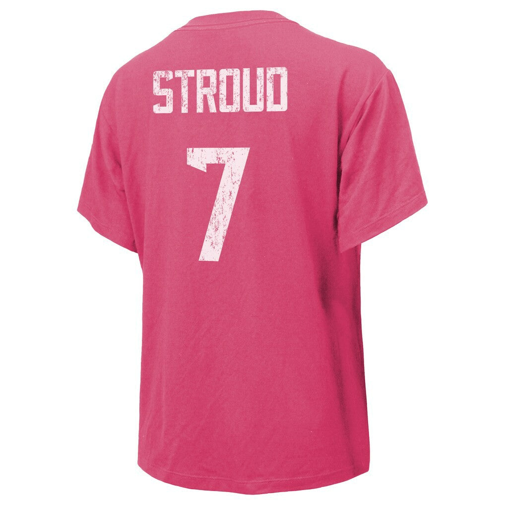 C.J. Stroud Houston Texans Majestic Threads Women's Name & Number T-Shirt Pink