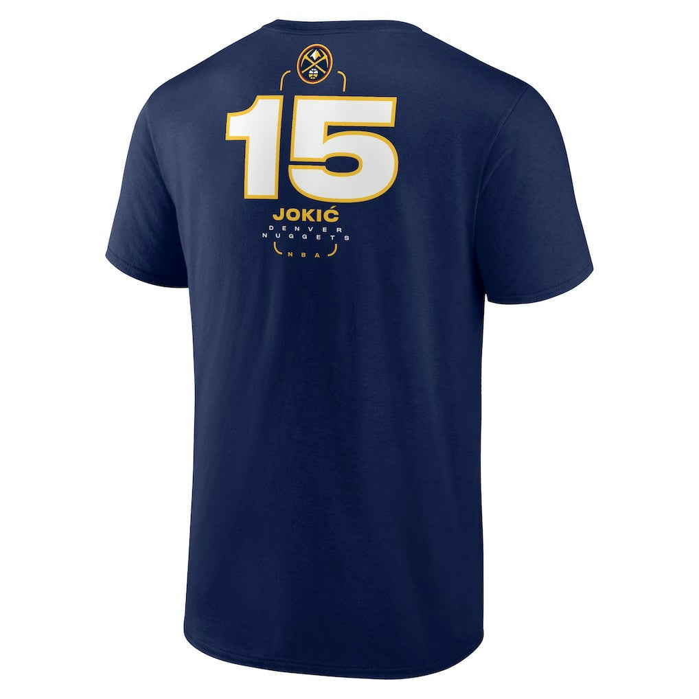 Nikola Jokic Denver Nuggets Behind The Back Name & Number T-Shirt Navy