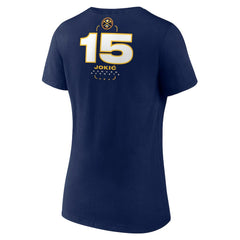 Nikola Jokic Denver Nuggets Women's Behind The Back Name & Number V-Neck T-Shirt Navy